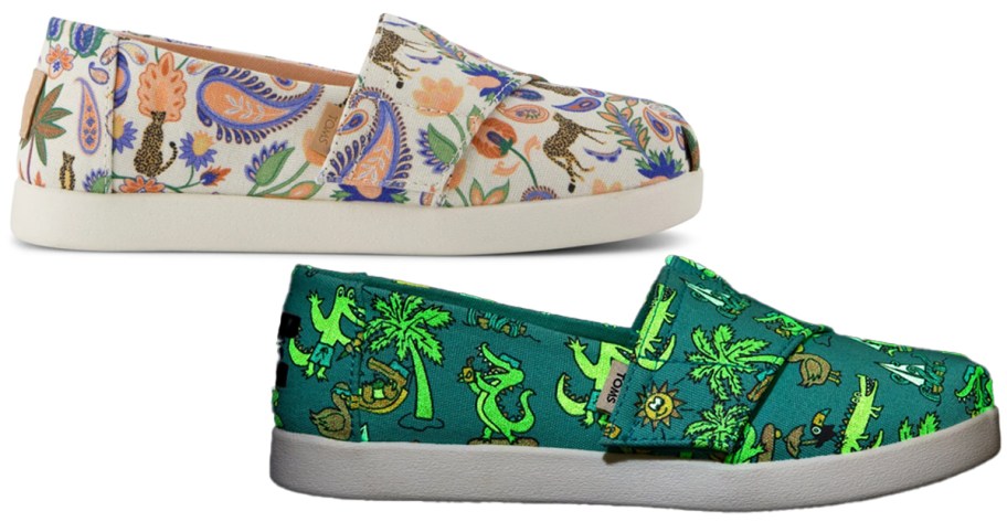 paisley and glow in the dark gator print sneakers