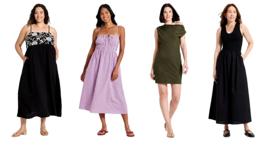 women with dresses on