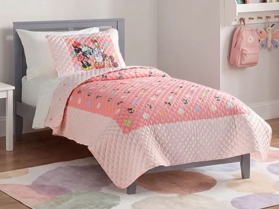 The Big One Disney's Minnie Mouse Quilt Set on bed