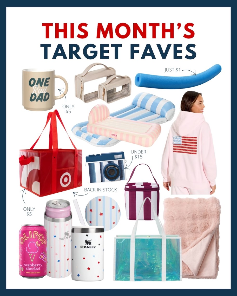 this months target faves collage graphic of various items