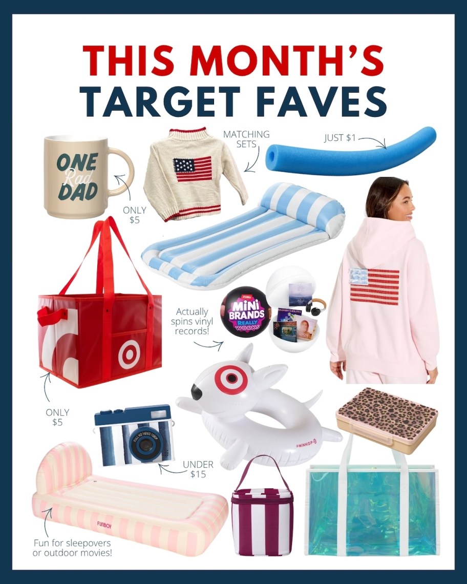 this month's target faves collage of random products