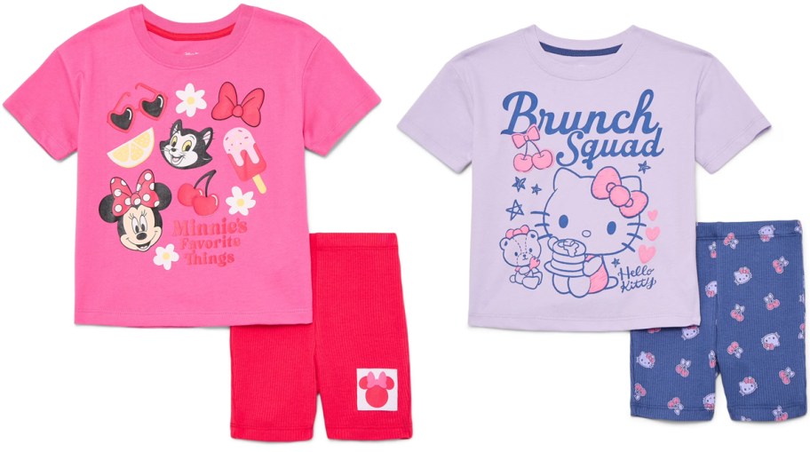 Toddler Girls Graphic Tee and Bike Shorts Set