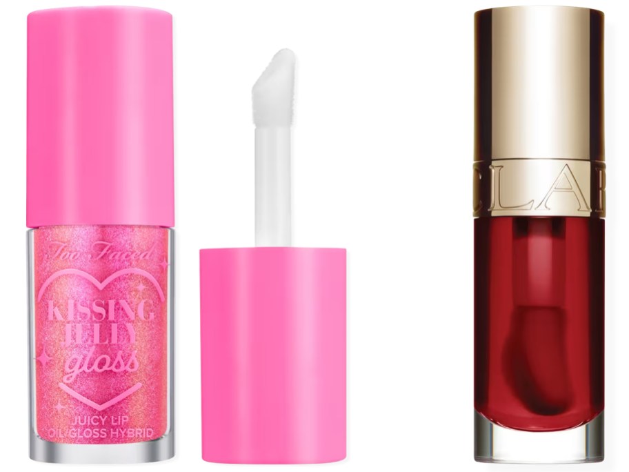 Too Faced Kissing Jelly Hydrating Lip Oil Gloss and Clarins Lip Comfort Hydrating & Plumping Oil
