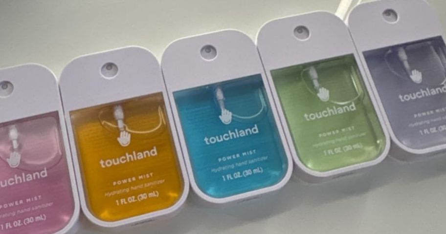 Touchland Hand Sanitizer Spray 1oz 5-Pack on counter