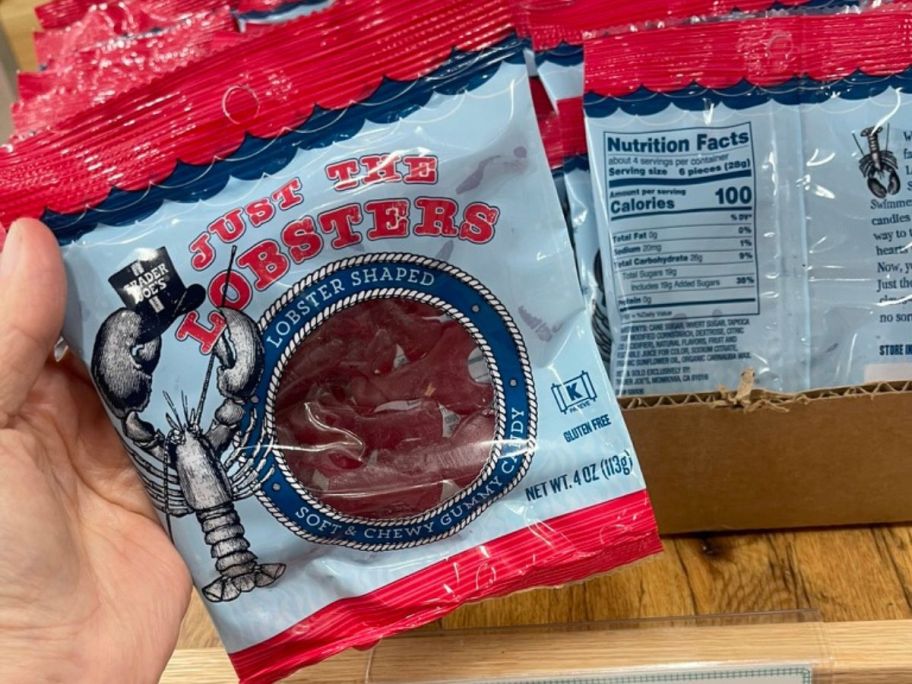 Trader Joe's Just The Lobsters in hand in store