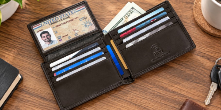 Men’s RFID-Blocking Leather Wallets from $8 on Amazon