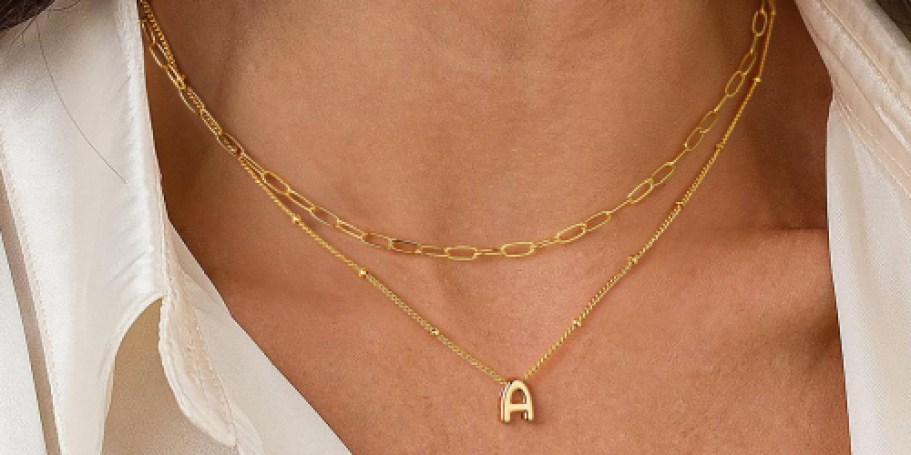 Layered Initial Necklace Only $3.99 on Amazon