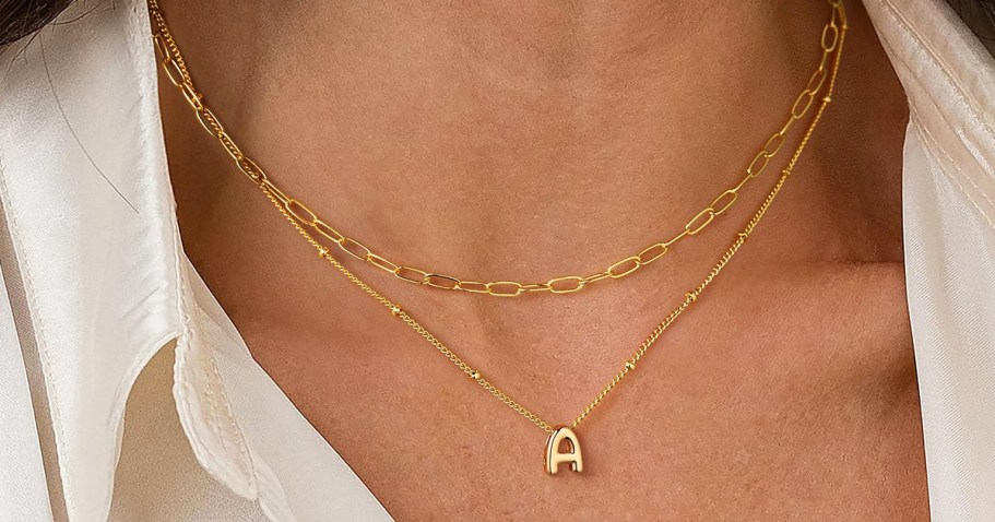 Layered Initial Necklace Only $3.99 on Amazon