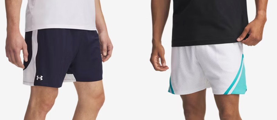 men in black and white shorts