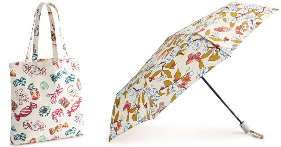 Stock images of a Vera Bradley Tote bag and Umbrella