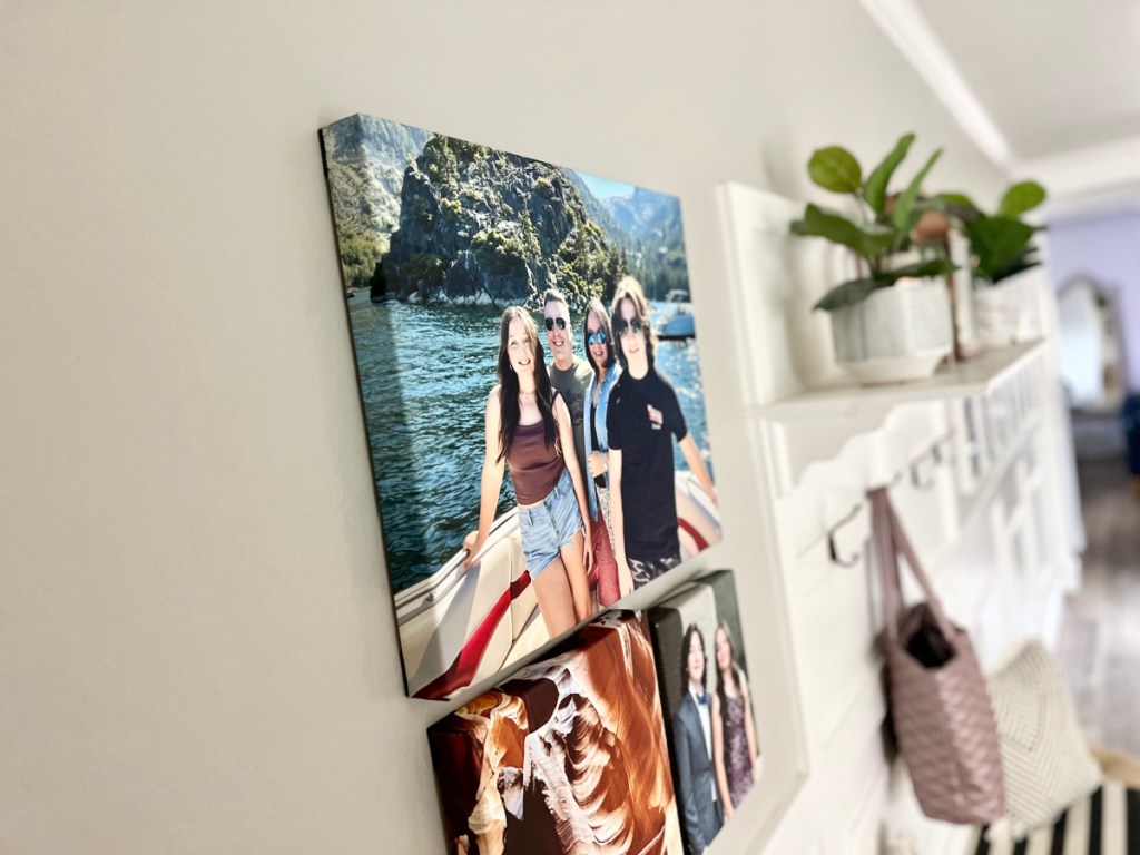 large photo canvas hanging on wall