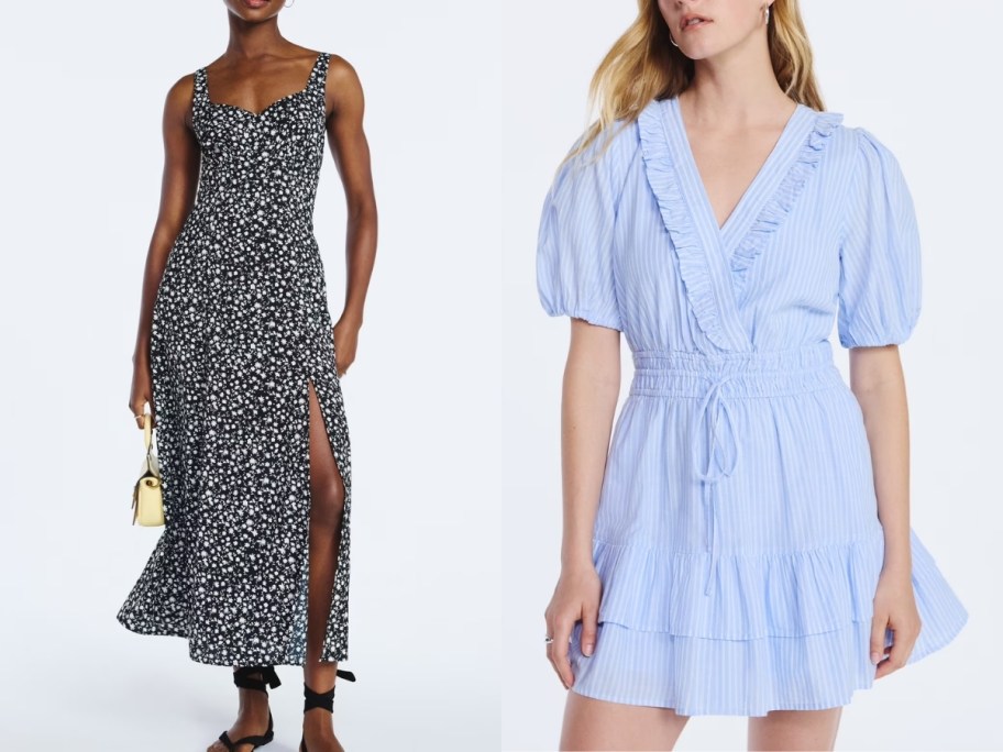 women wearing scoop and free assembly brand dresses from walmart