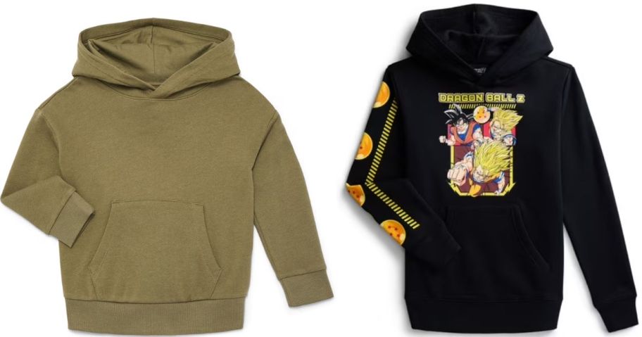 Stock images of two Walmart kids sweatshirts