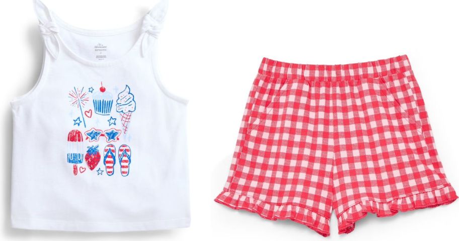 stock images of two way to celebrate patriotic kidws tanks and shorts