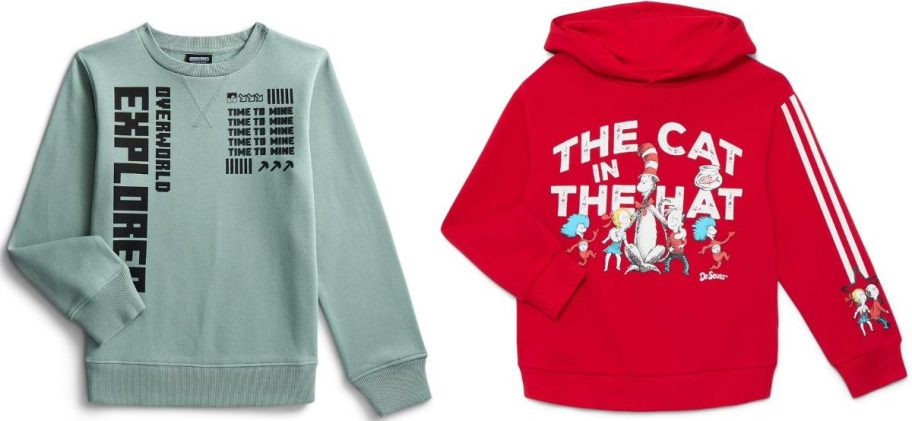 Stock images of two kids sweatshirts
