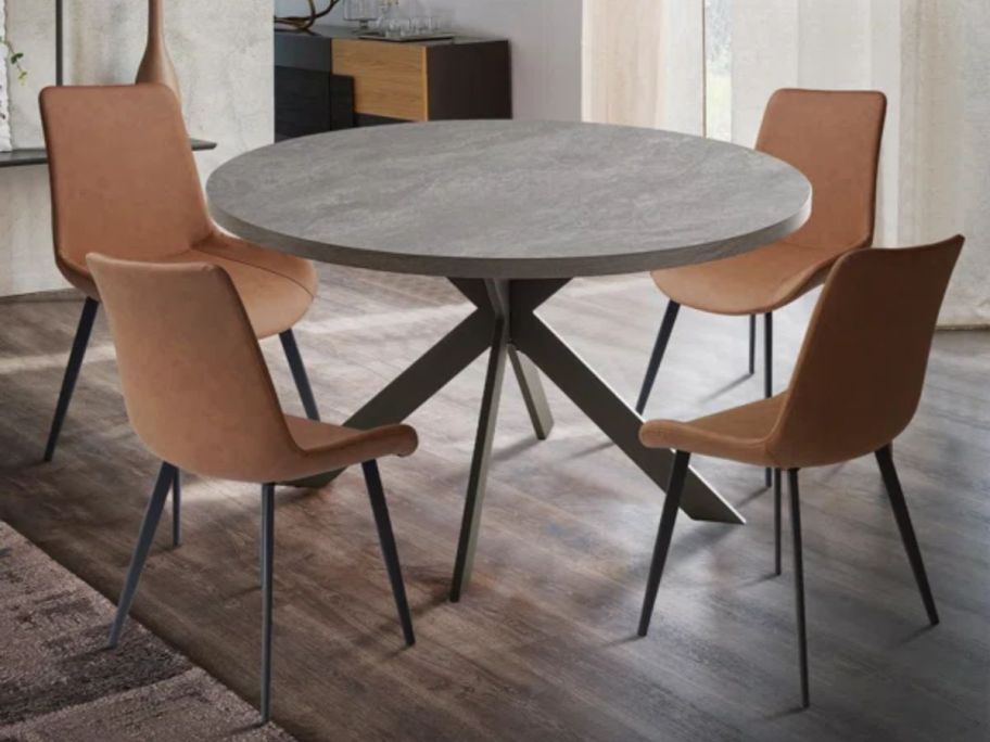 Latitude Run Round Modern 5-Piece Kitchen Dining Table Set