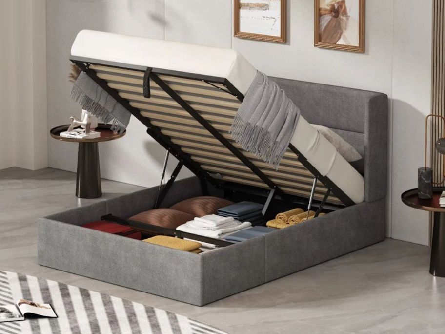 Latitude Run Gaillarde Hydraulic Lift Up Storage Platform Bed