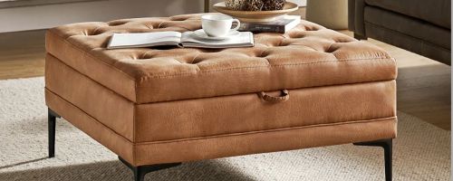 Wade Logan Brinna Upholstered Lift Top Storage Ottoman