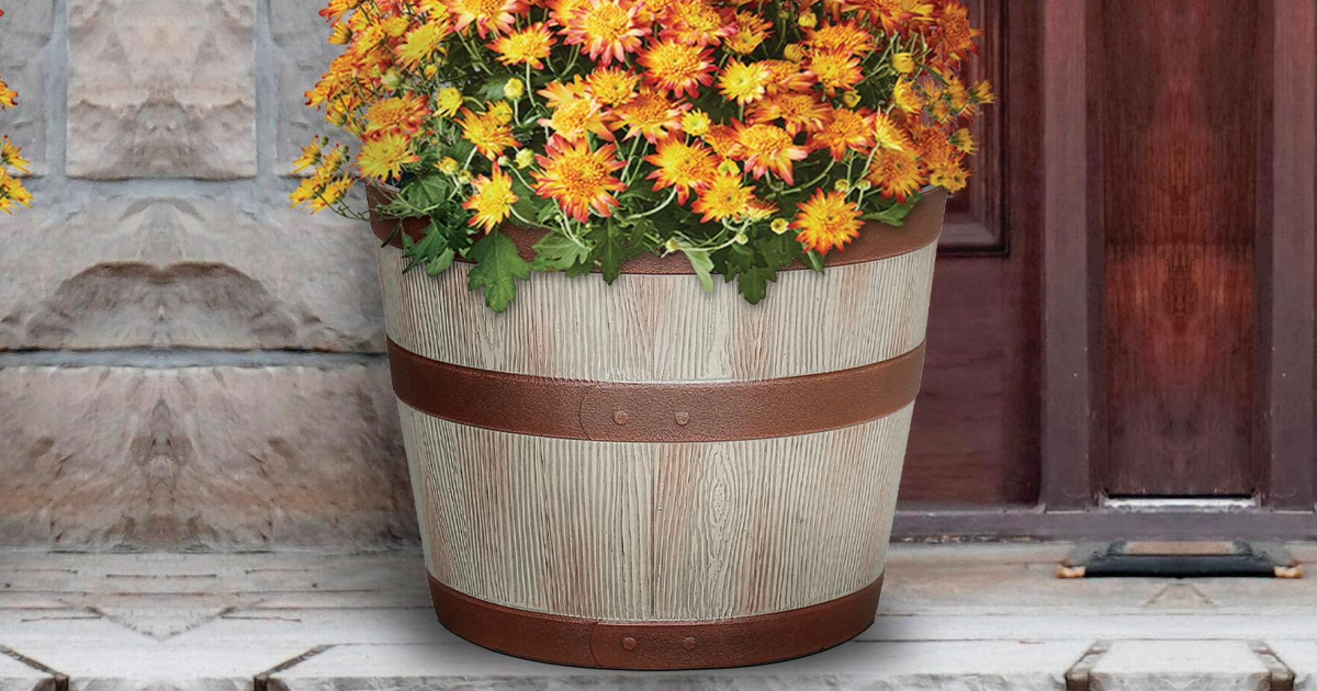 Better Homes & Gardens Whiskey Barrel Planter Only $9.97 on Walmart.com | May Sell Out