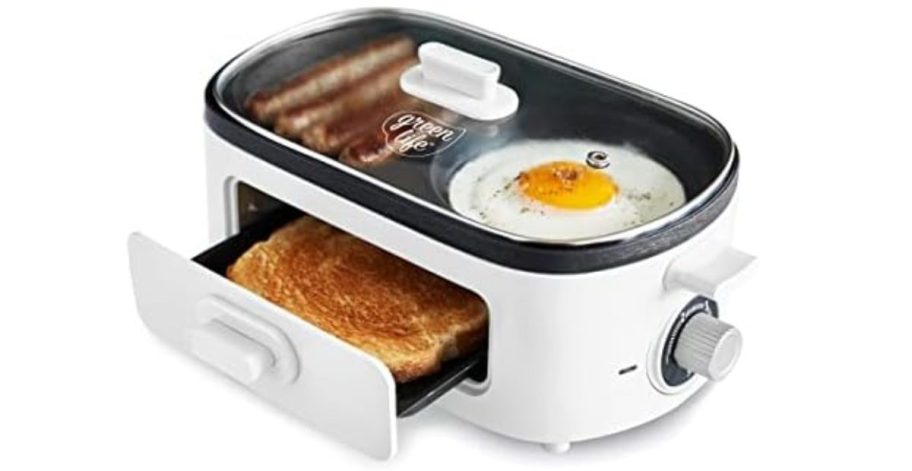 Stock image of breakfast station