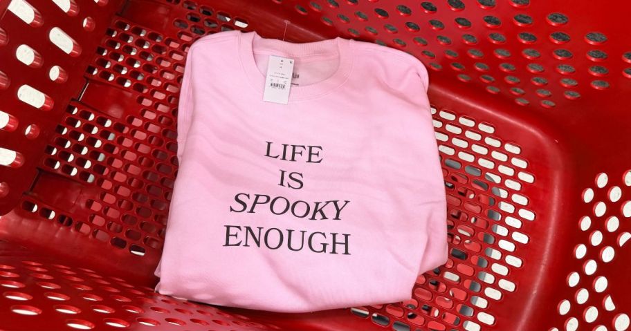 Zoe+Liv Women's Life Is Spooky Enough Fleece Sweatshirt in cart in store