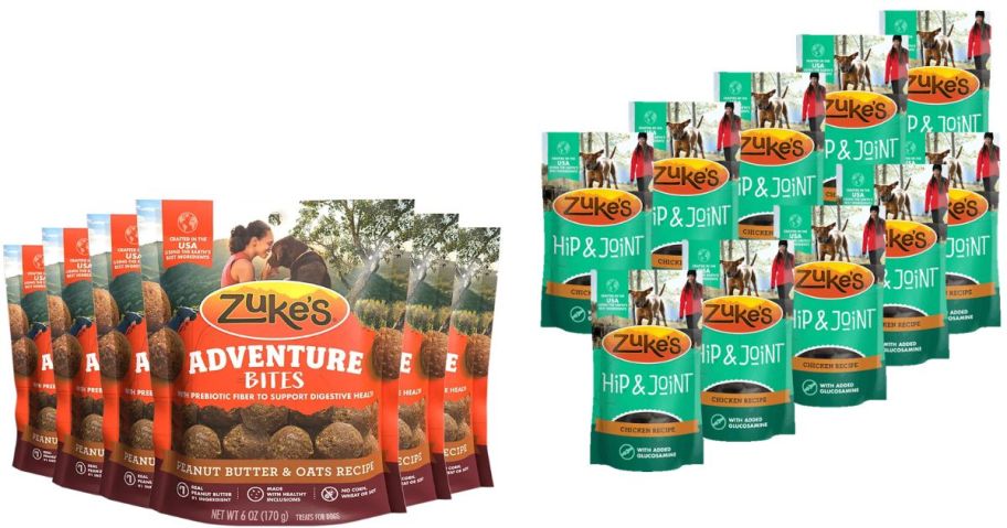 Stock images of bags of Zuke's Sift Dog Treats