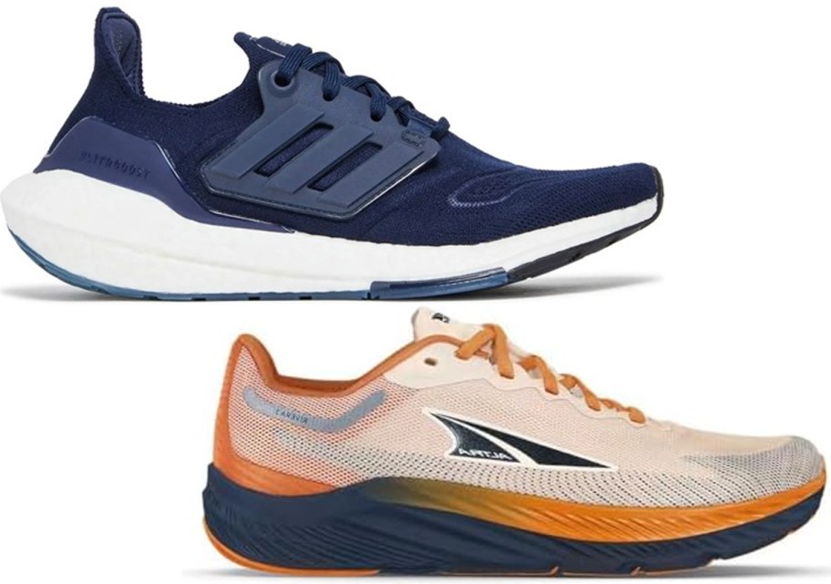 blue and and orange running shoes 
