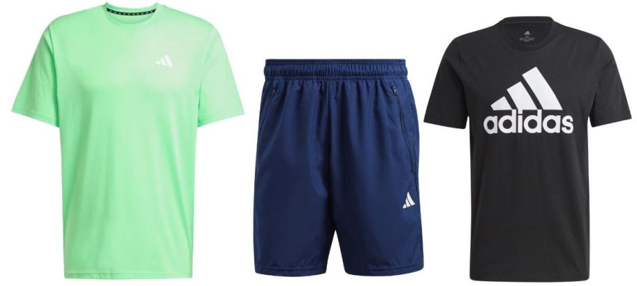 adidas mens tees and shorts