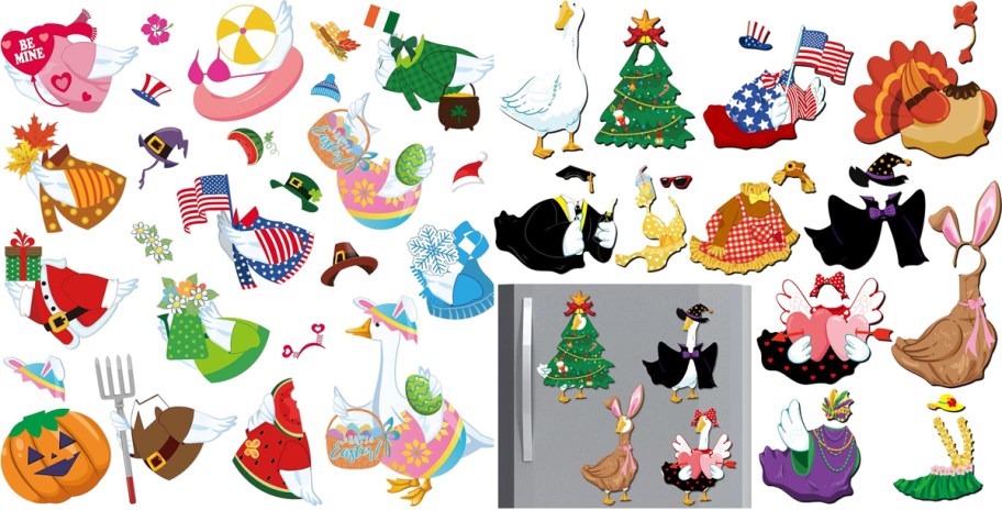 goose magets with fun outfits 