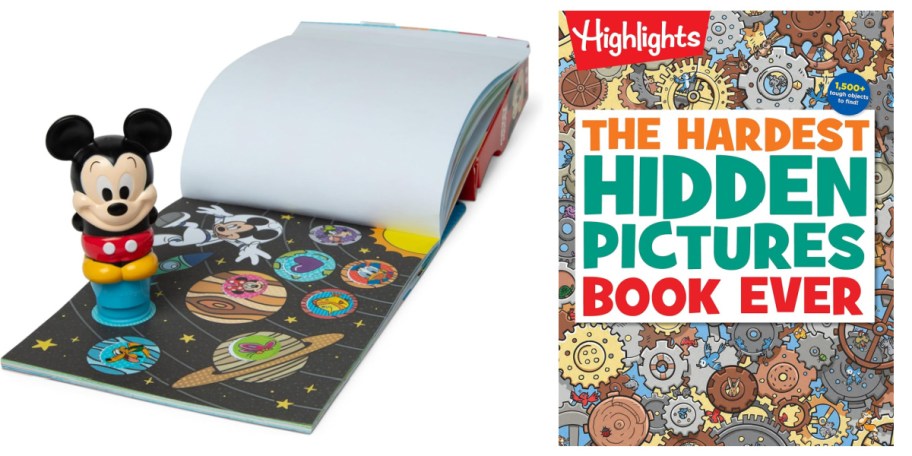 sticker pad and hidden pictures book