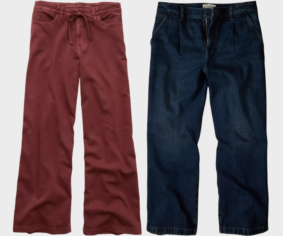 american eagle womens drawstring jeans and american eagle mens denim trouser
