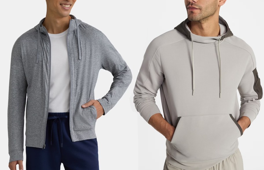 men wearing gray hoodies 