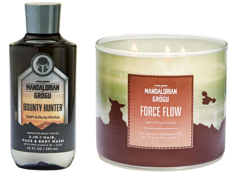 bath and body works body wash and candle