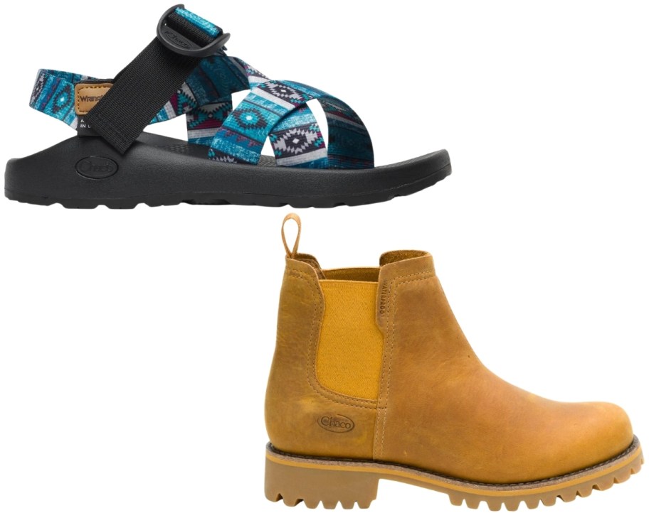 chaco mens sandal and womens boot