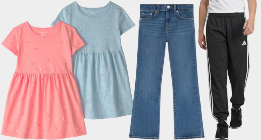 girls dresses and jeans and boys joggers