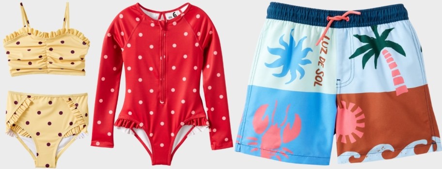 kids swimsuits and swim trunks