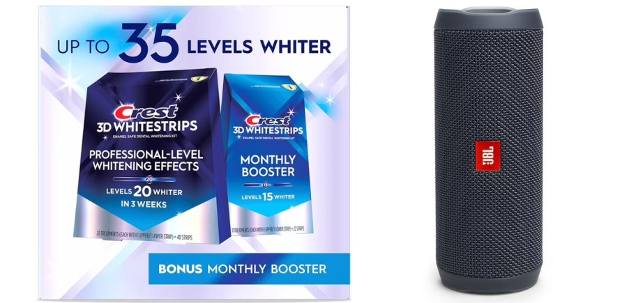 crest whitestrips and jbl speaker
