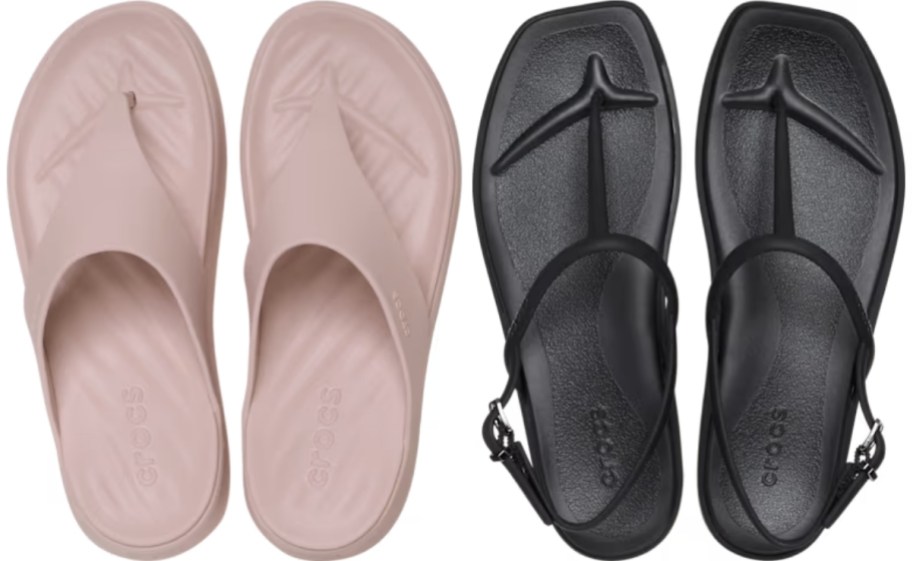 2 pair of womens crocs sandals
