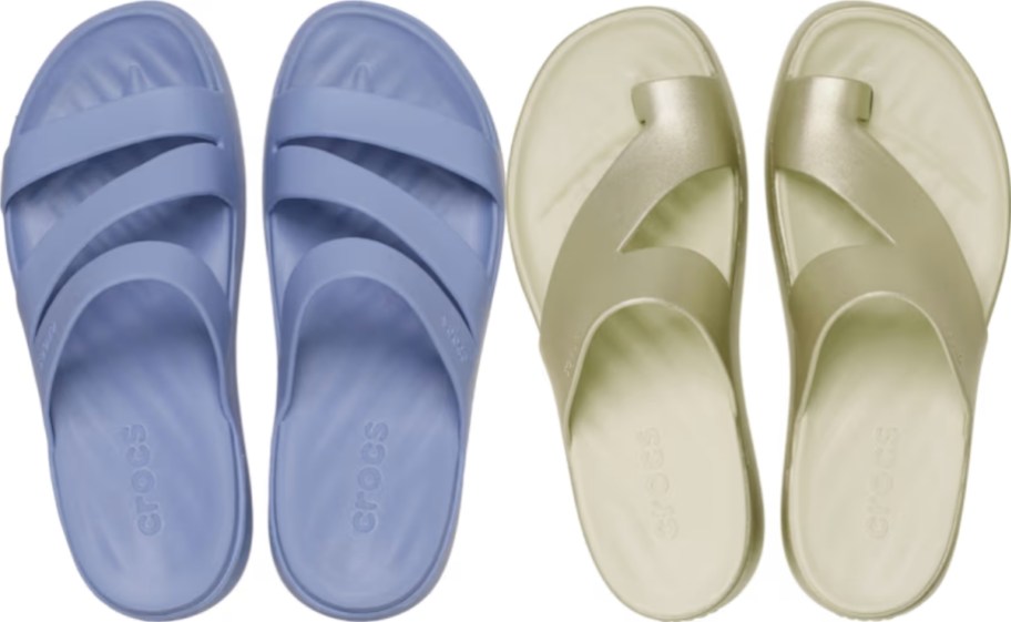 2 pair of womens crocs sandals
