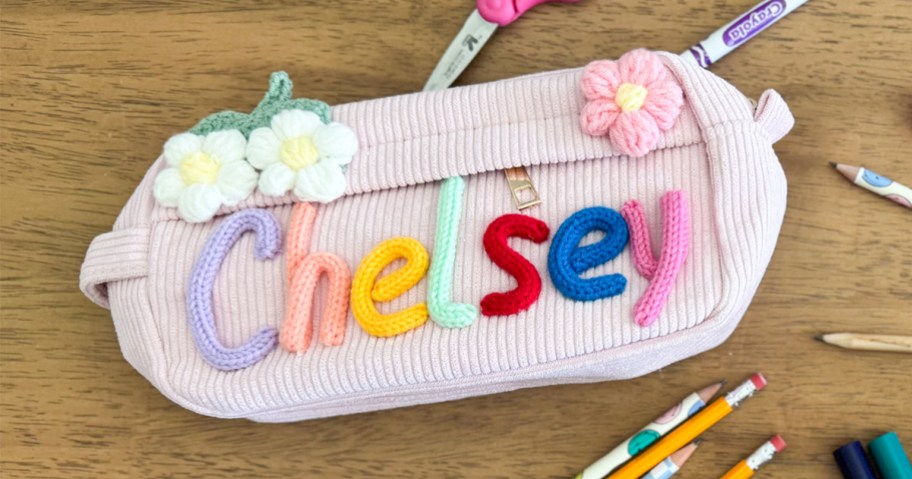 pencil case on a table