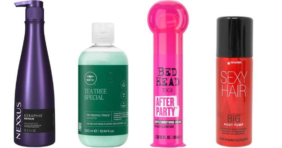 Nexxus, Paul Mitchell, Bed Head, and Sexy Hair hair care products