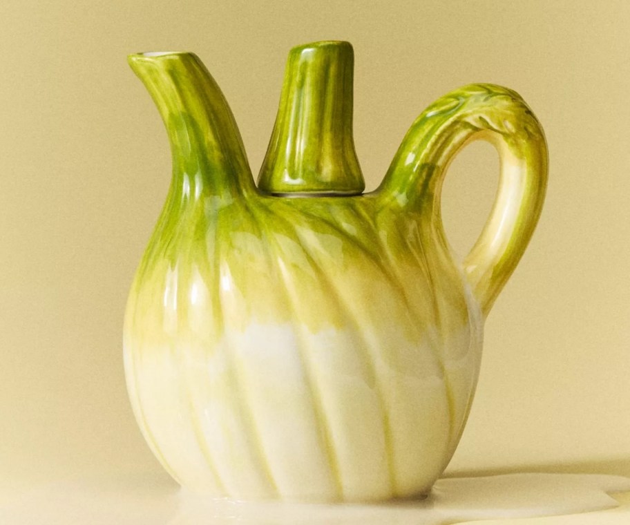 a cream pitcher shaped like a fennel bulb