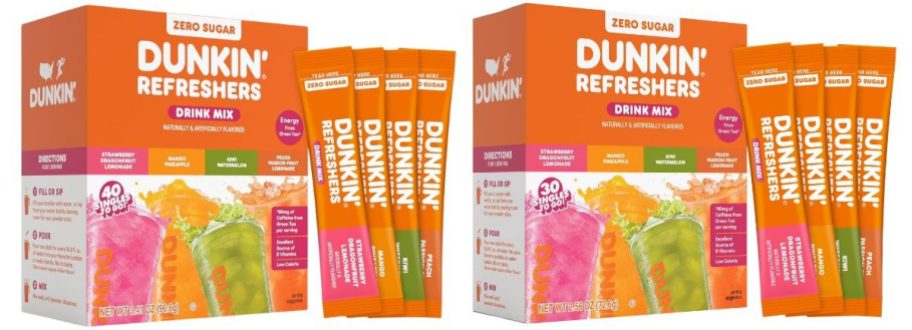 a dunkin refreshers 40 and 30 count pack