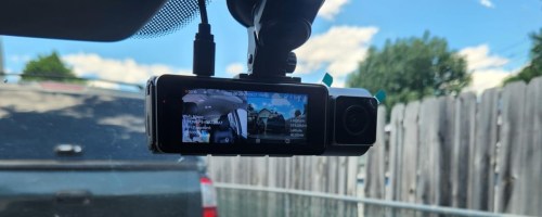 dash cam on windshield