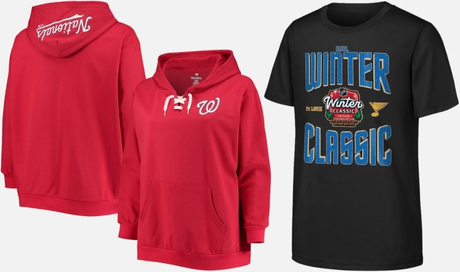 sports team hoodie and tee