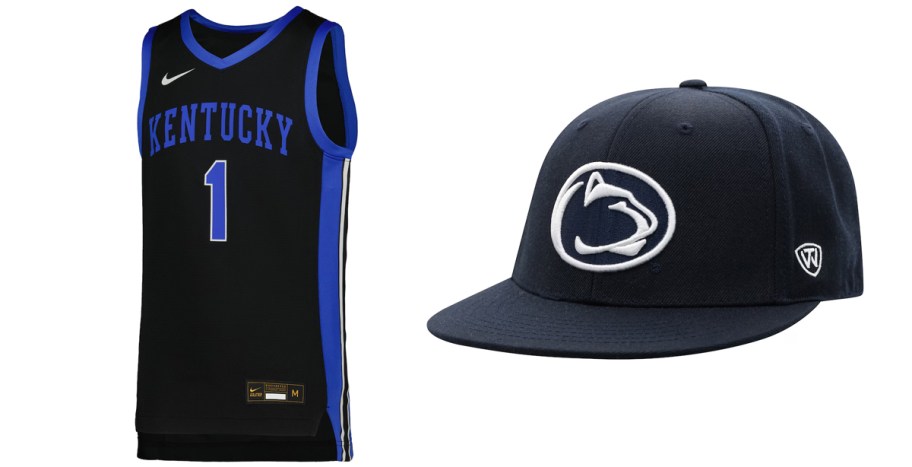 kentucky jersey and black and blue hat 