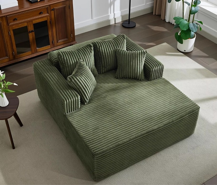 green corduroy sofa bed