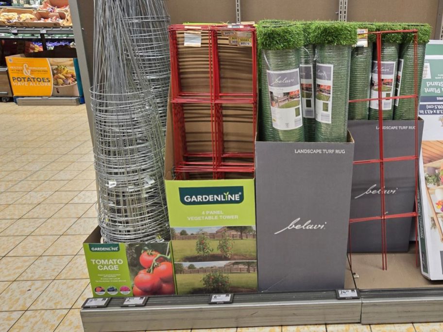 various gardening items in store