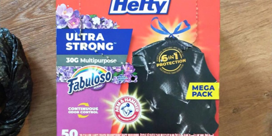 Hefty 30-Gallon Trash Bags 50-Count Just $11.93 Shipped for Prime Members