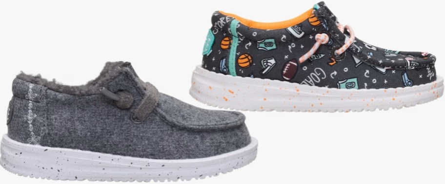 two hey dude kids shoes in different styles